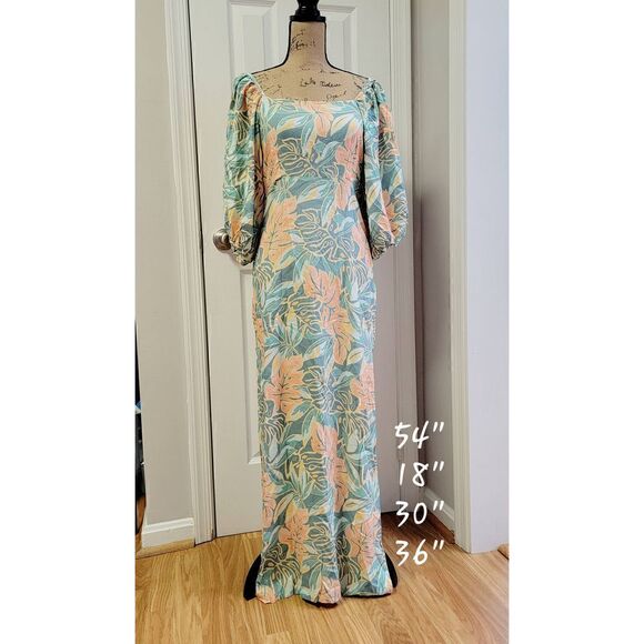 Jen's Pirate Booty Tropical Aloha Paia Dress Balloon Sleeve S - Picture 1 of 9